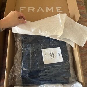 Frame Denim Le Slim Palazzo in Deep Blue